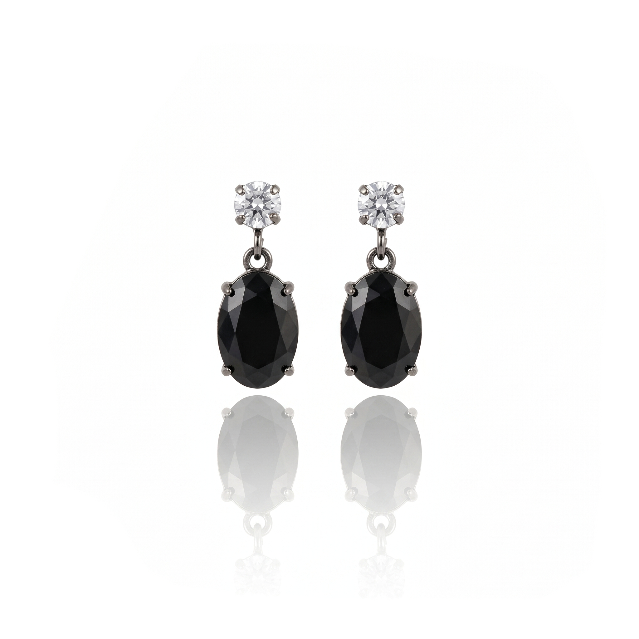 ERCL-FIOR-72 Fiorelli Black Drop And Cubic Zirconia Clip On Earrings - Make Me Beautiful - the clip on earrings specialists Fiorelli Black Drop And Cubic Zirconia Clip On Earrings